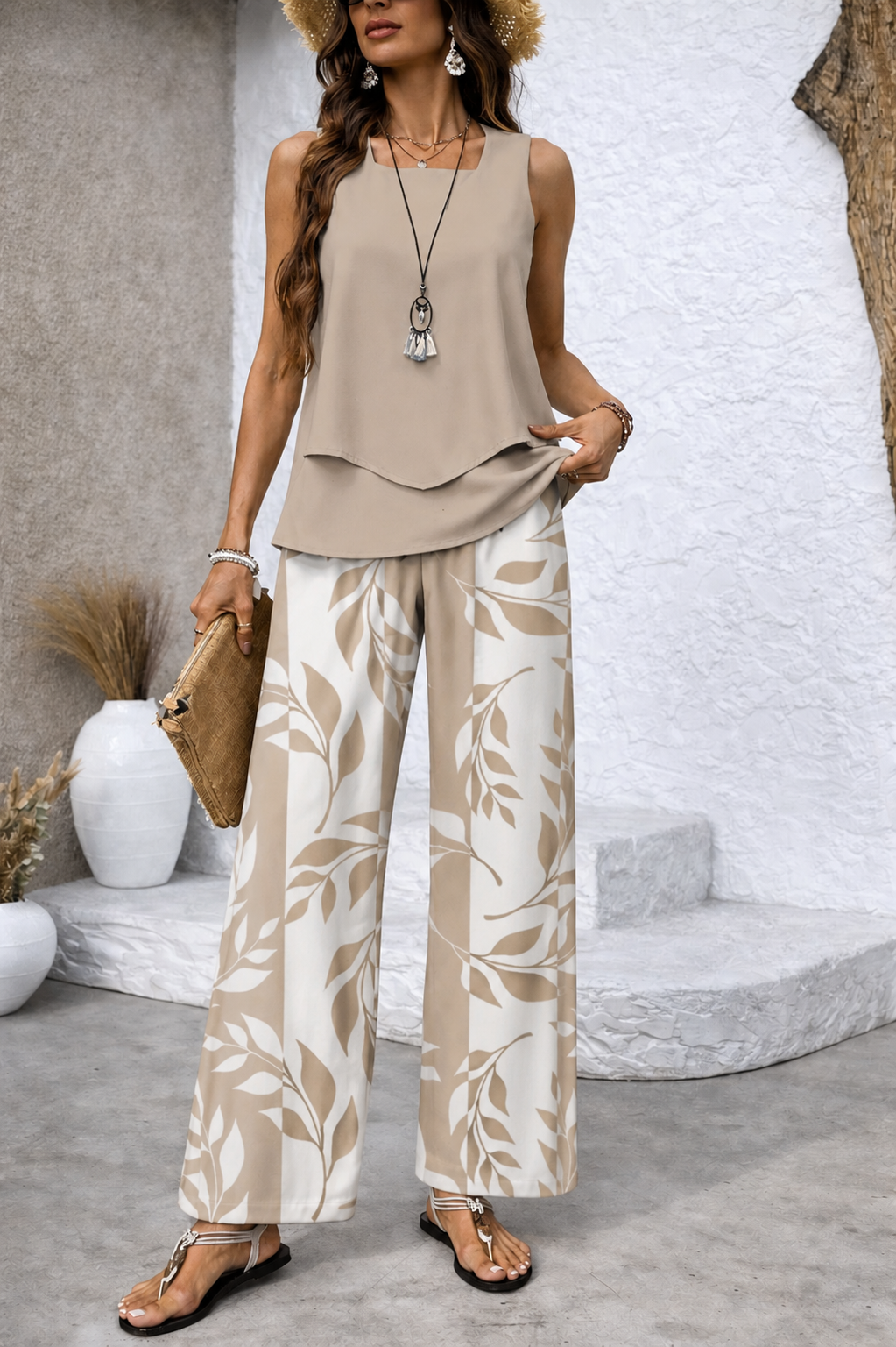 5XL / Beige/White